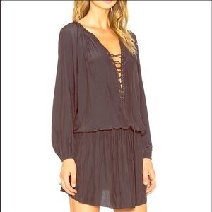 Ramy brook lace up silk dress NWOT